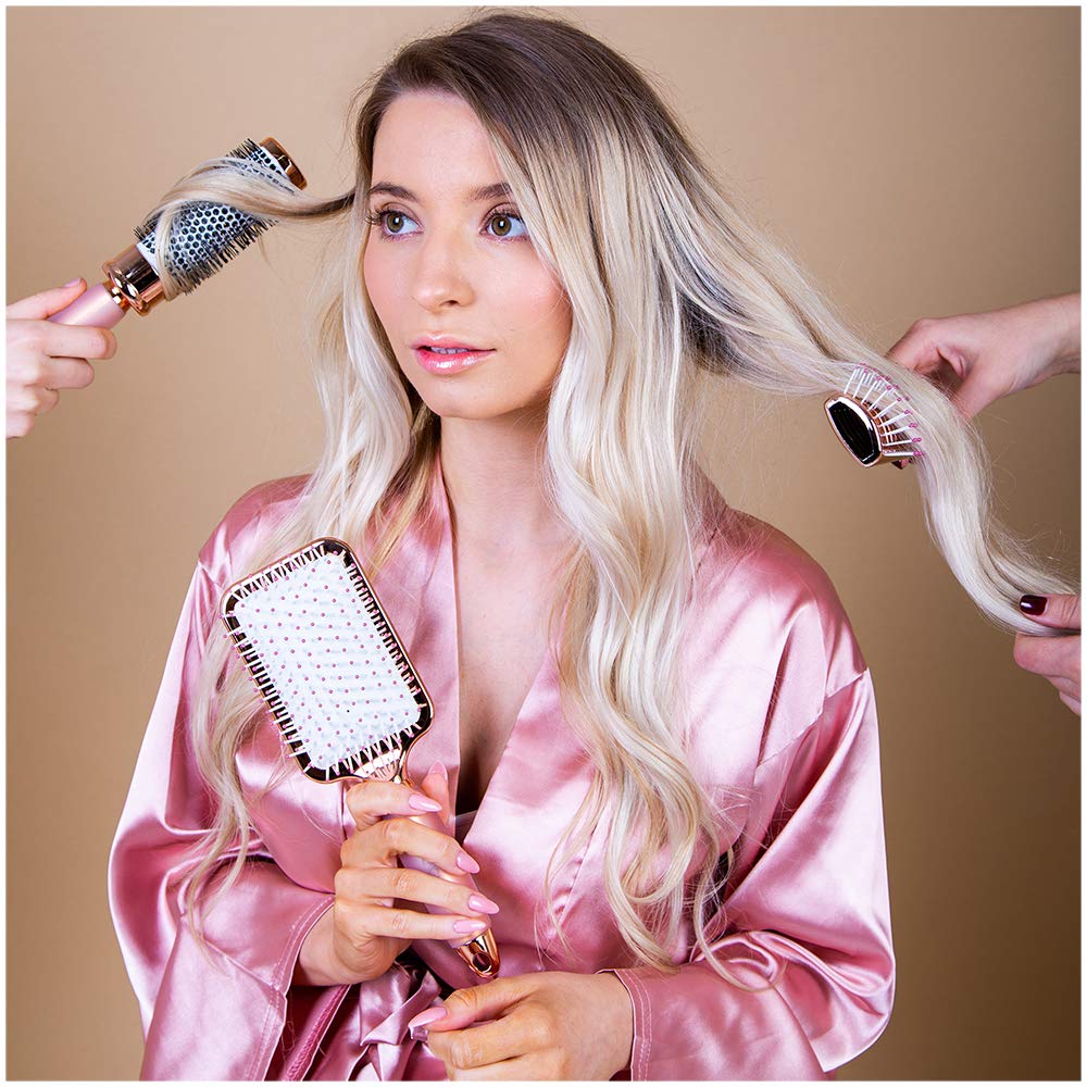  Hair Brush Set - Rose Gold Luxury Professional Hairbrushes and  Comb for Detangling, Blow Drying, Straightening - Gift Bundle by Lily  England : Beauty & Personal Care
